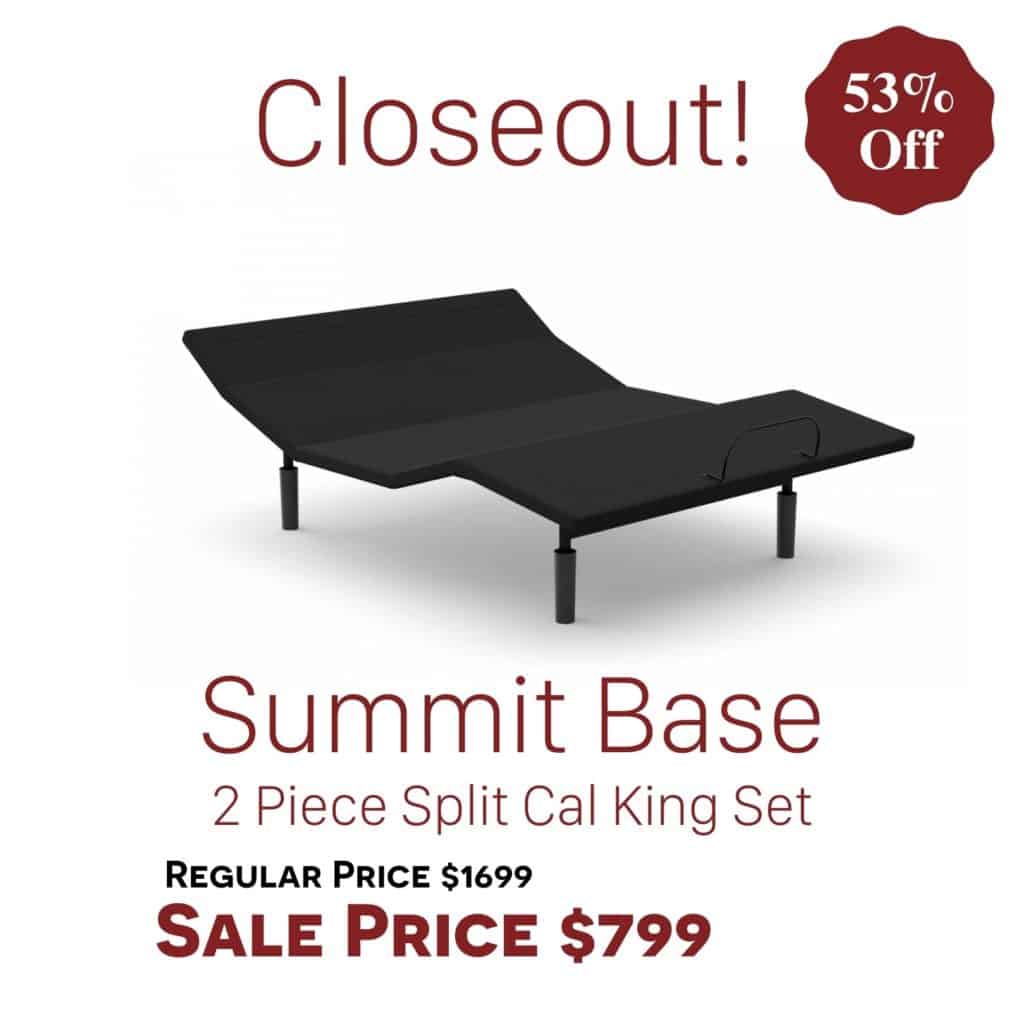 Summit Base Latex Mattress San Diego, Rize Adjustable Bed King